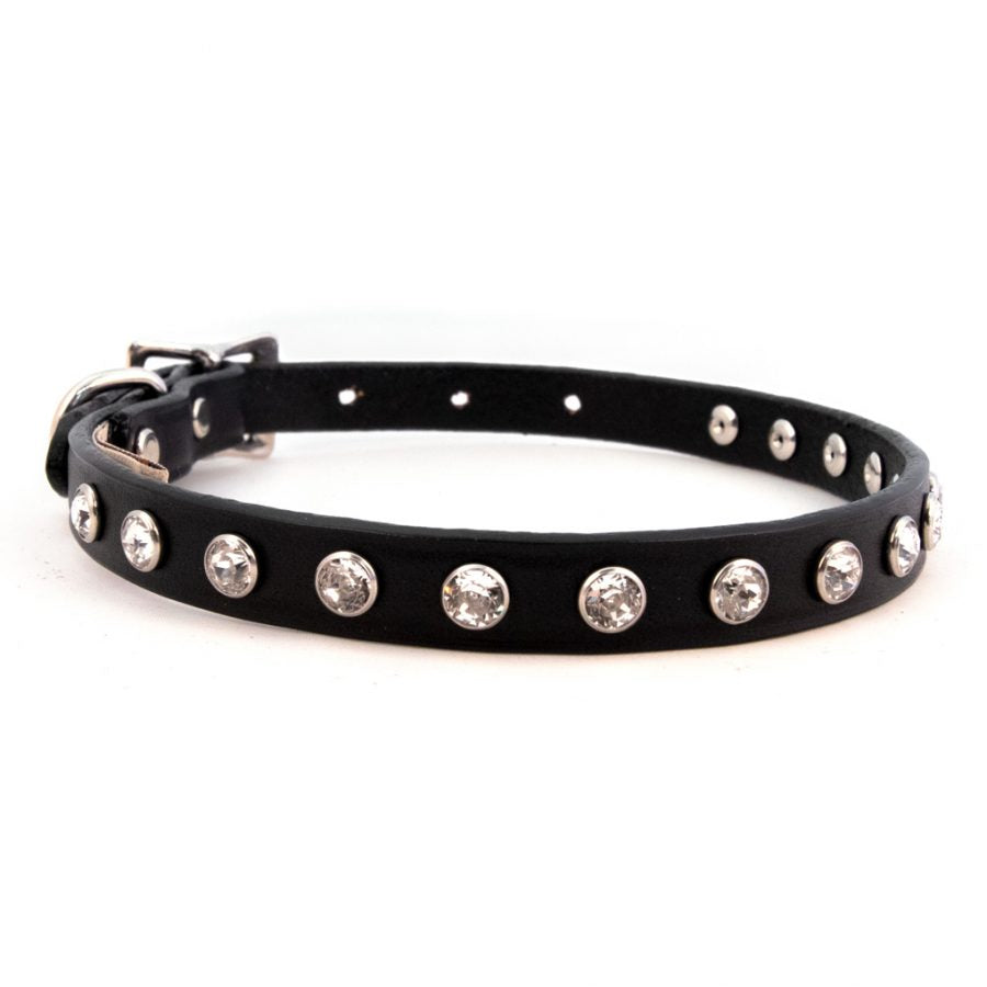 Black Madison Collar with 1 Row Swarovski Crystals